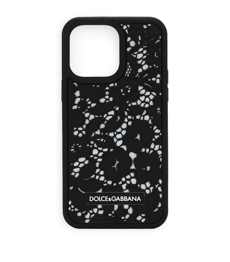 Womens Dolce & Gabbana multi Floral Lace iPhone 14 Pro Max Case .